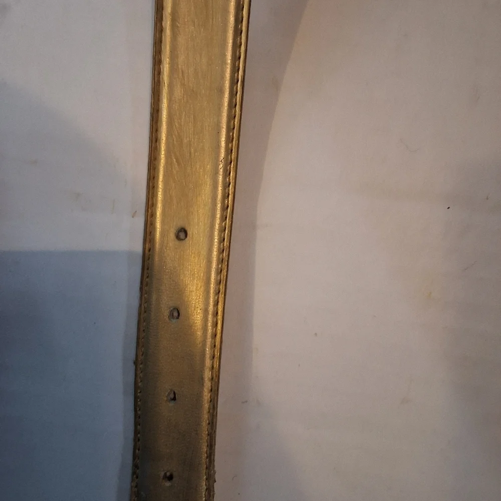 Vintage Very  Gold Leather Accent Belt  S/M